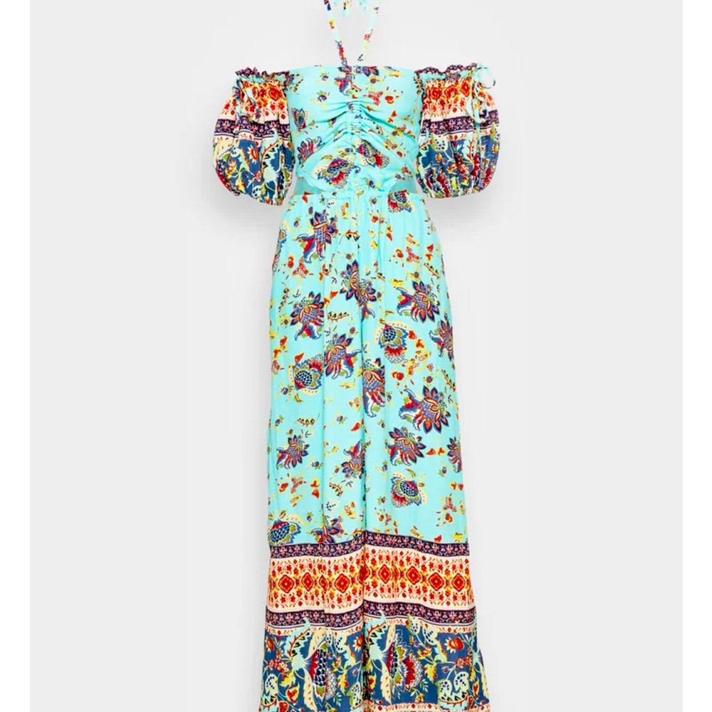 Free People Bali Citrus Skies Agean Sea Jumpsuit